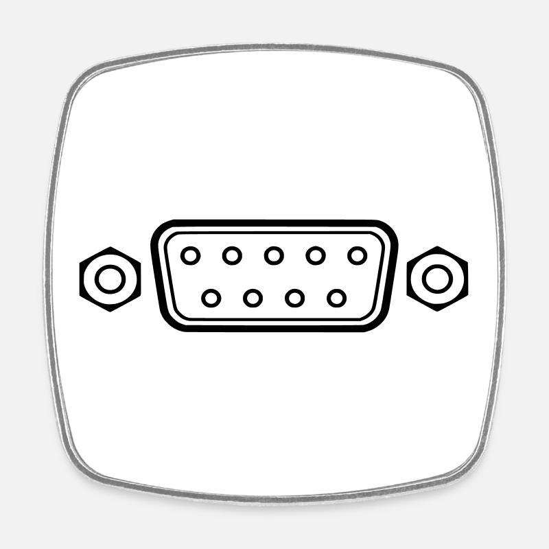 DB 9 Connector, serial connector - Square fridge magnet - white
