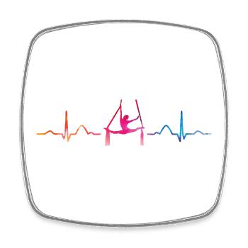 Vertikaltuch Heartbeat Luftakrobatik Aerial Silk - Viereckiger Kühlschrankmagnet - Weiß - Vorne