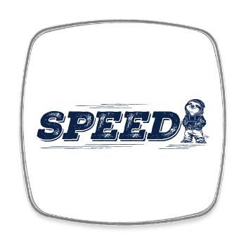 Speed Faultier Shirt, Retro, vintage Style - Viereckiger Kühlschrankmagnet - Weiß - Vorne