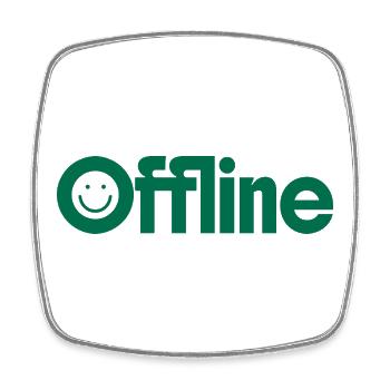 Offline-Modus - Viereckiger Kühlschrankmagnet - Weiß - Vorne