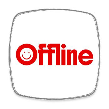 Offline - Square fridge magnet - white - Front