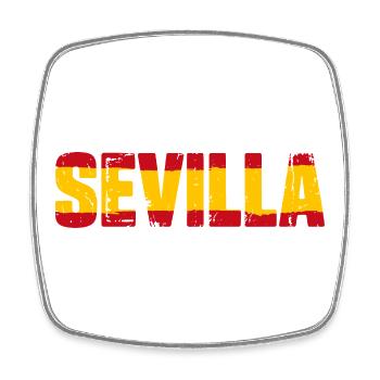 Sevilla Flagge Spanien - Viereckiger Kühlschrankmagnet - Weiß - Vorne