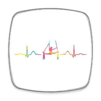 Vertikaltuch Heartbeat Luftakrobatik Aerial Silk - Viereckiger Kühlschrankmagnet - Weiß - Vorne