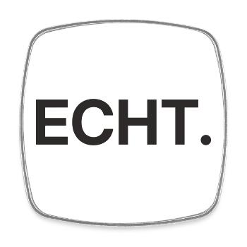 ECHT Punkt – Minimalistisches Typografie Design - Viereckiger Kühlschrankmagnet - Weiß - Vorne