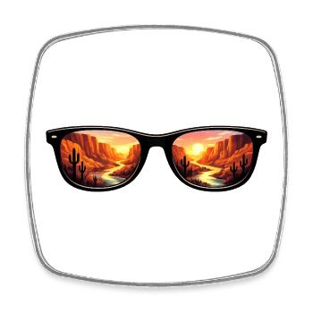 Desert Canyon Sunset Sunglasses - Viereckiger Kühlschrankmagnet - Weiß - Vorne