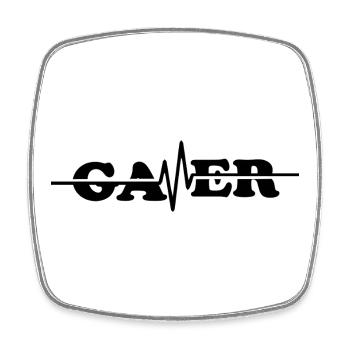 Gamer Puls EKG - Viereckiger Kühlschrankmagnet - Weiß - Vorne