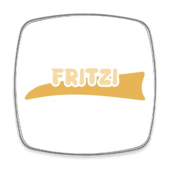 Fritzi Logo Banner Gelbe Welle - Viereckiger Kühlschrankmagnet - Weiß - Vorne