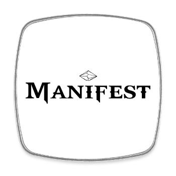 MANIFEST – Erschaffe aus deinem Inneren - Viereckiger Kühlschrankmagnet - Weiß - Vorne