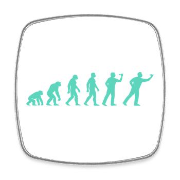 Fortschrittliche Evolutionssilhouette - Viereckiger Kühlschrankmagnet - Weiß - Vorne