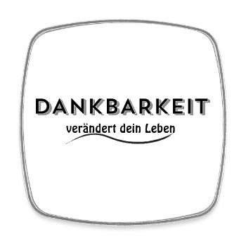 DANKBARKEIT – Reichtum des Herzens - Viereckiger Kühlschrankmagnet - Weiß - Vorne