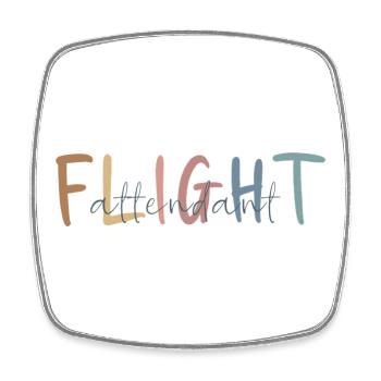 Flugbegleiter Geschenk - Flight Attendant Geschenk - Viereckiger Kühlschrankmagnet - Weiß - Vorne