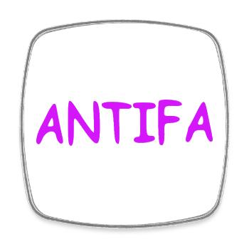 Antifa - lilac - Square fridge magnet - white - Front