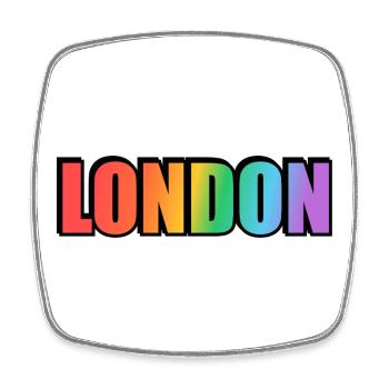 London LGBTQ Rainbow - Magnet carré - blanc - Devant