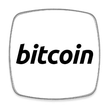 Bitcoin Wortkunst FinTech Typo Design - Viereckiger Kühlschrankmagnet - Weiß - Vorne