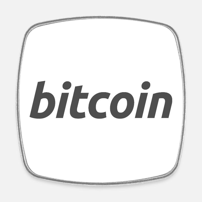 Bitcoin Logo - Magnet carré - blanc