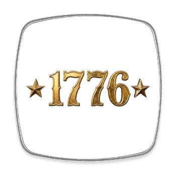 1776 Vintage Gold Stars patriotisch - Viereckiger Kühlschrankmagnet - Weiß - Vorne
