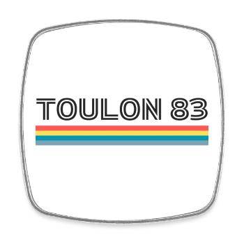 Touloni 83 T-Shirt Cadeau Humour - Magnet carré - blanc - Devant