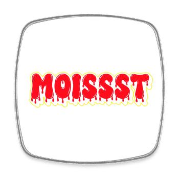 Mot-mot en police grasse humide - Magnet carré - blanc - Devant