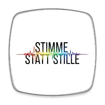 Stimme Statt Stille Pride Statement - Viereckiger Kühlschrankmagnet - Weiß - Vorne