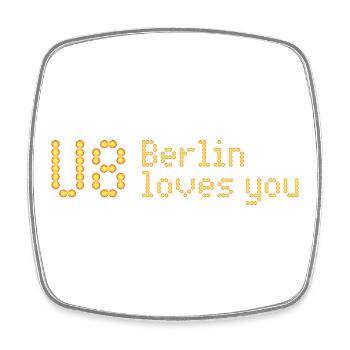 U8 - Berlin loves you - Sign - Square fridge magnet - white - Front