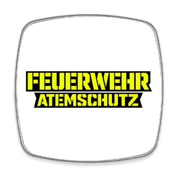 Feuerwehr Atemschutz Signatur - Viereckiger Kühlschrankmagnet - Weiß - Vorne