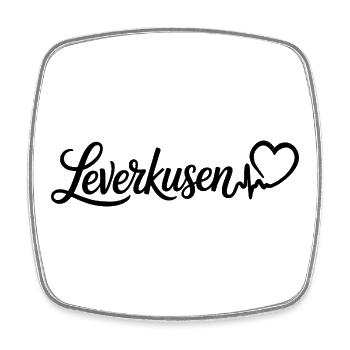 Leverkusen Herzschlag - Viereckiger Kühlschrankmagnet - Weiß - Vorne