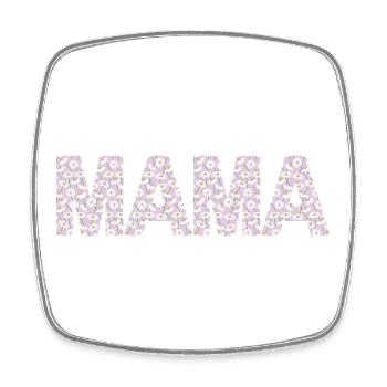 Mama Blüten Typografie - Viereckiger Kühlschrankmagnet - Weiß - Vorne