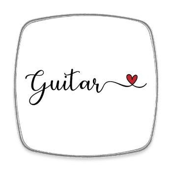 Guitar - Square fridge magnet - white - Front