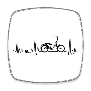 BMX Fahrrad Heartbeat Für BMX Fahrer - Viereckiger Kühlschrankmagnet - Weiß - Vorne