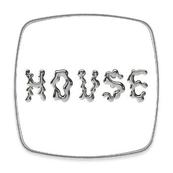 House Rave-Outfit – Chrom-Top-House-Musik - Viereckiger Kühlschrankmagnet - Weiß - Vorne