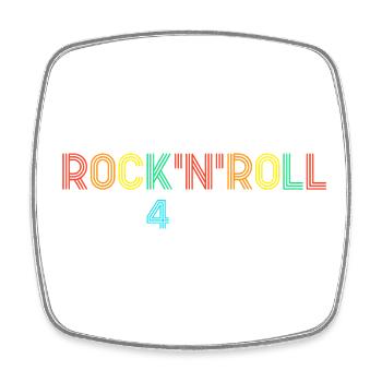 Rock'N'Roll 4 Life Retro Neon-Text - Viereckiger Kühlschrankmagnet - Weiß - Vorne