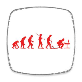 Evolution Gamer | Computer Freak Nerd PC - Viereckiger Kühlschrankmagnet - Weiß - Vorne