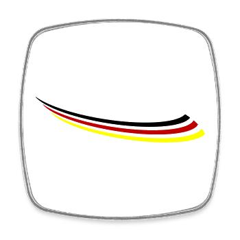 Germany Flag Line - Square fridge magnet - white - Front