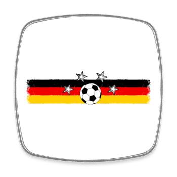 Balle de drapeau de football allemand - Magnet carré - blanc - Devant