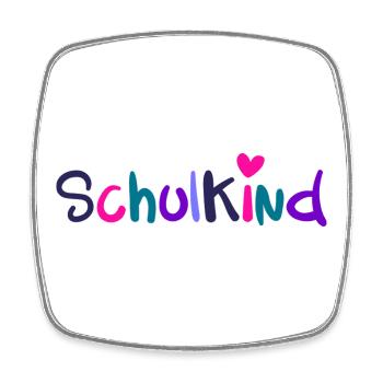 Schulkind Herz Schriftzug Einschulung Bunt - Viereckiger Kühlschrankmagnet - Weiß - Vorne