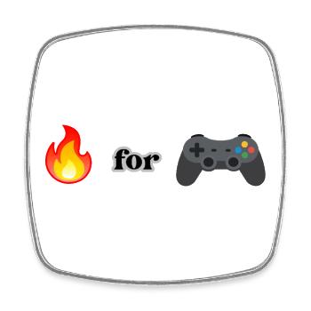 Flamme For Gaming - Viereckiger Kühlschrankmagnet - Weiß - Vorne