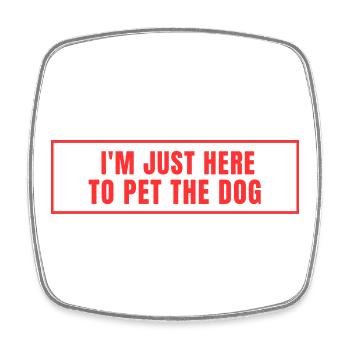 Chemise de caresse pour chiens - Magnet carré - blanc - Devant