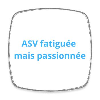 ASV_fatigue_mais_passionne - Magnet carré - blanc - Devant