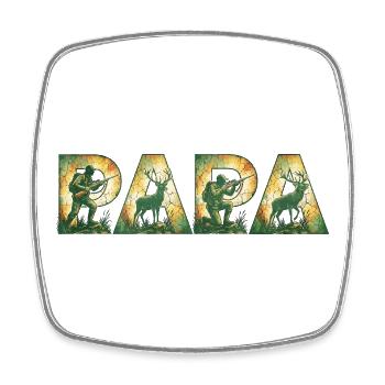 ParaHunting Forest Hunters with Moose Silhouettes - Square fridge magnet - white - Front