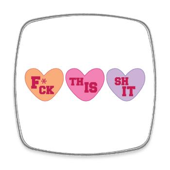 Valentinstag Fuck this shit Geschenk Sarkastisch - Viereckiger Kühlschrankmagnet - Weiß - Vorne