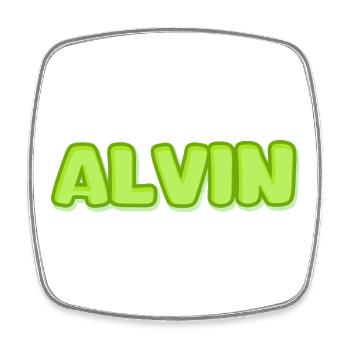Cadeau pour Alvin - Magnet carré - blanc - Devant