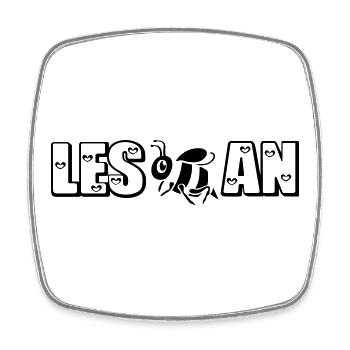 LesBEEan – Lesbian Pride Cute Bee SVG Art - Square fridge magnet - white - Front
