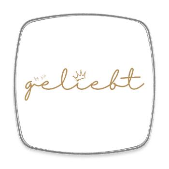Ich bin geliebt- Tasse und Deko - Viereckiger Kühlschrankmagnet - Weiß - Vorne