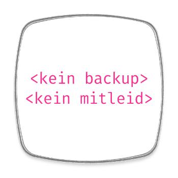 Kein Backup Kein Mitleid IT-Berater Admin Pink - Viereckiger Kühlschrankmagnet - Weiß - Vorne