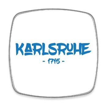 Karlsruhe - 1715 - Baden-Württemberg - Durlach - Viereckiger Kühlschrankmagnet - Weiß - Vorne