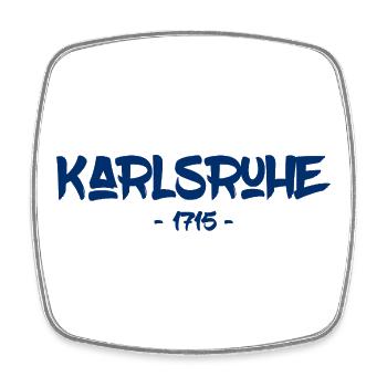 Karlsruhe - 1715 - Baden-Württemberg - Durlach - Viereckiger Kühlschrankmagnet - Weiß - Vorne