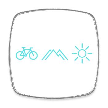 Bicycle Mountains Sun - Square fridge magnet - white - Front