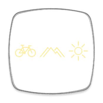 Rad Berge Sonne - Viereckiger Kühlschrankmagnet - Weiß - Vorne