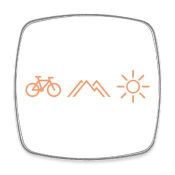 Fahrrad Berge Sonne - Viereckiger Kühlschrankmagnet - Weiß - Vorne