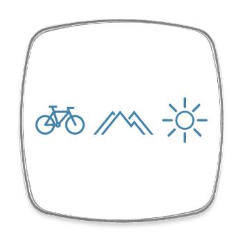 Soleil des montagnes cyclables - Magnet carré - blanc - Devant